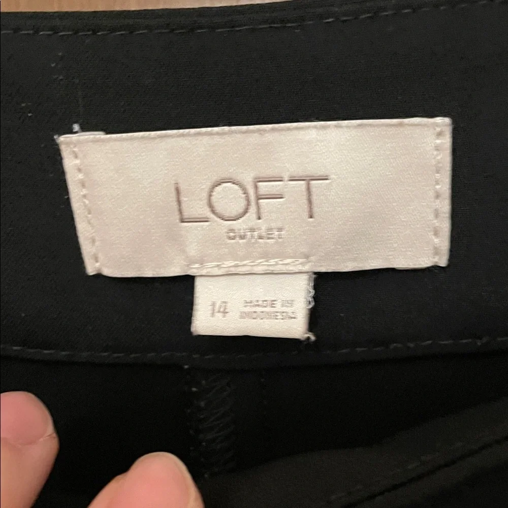LOFT UEC Women’s Size 14 Black Dress Pants trousers with side detail 4 pockets - Picture 2 of 9
